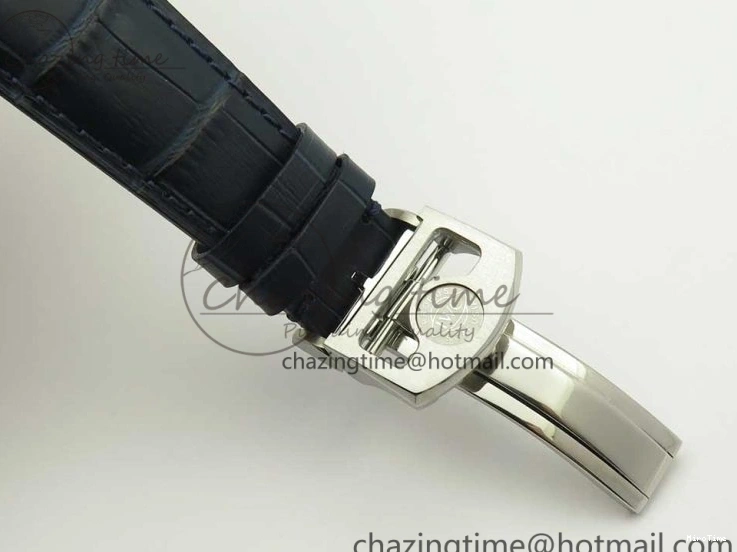 MIROTIME 0207 Portuguese Tourbillon IW5046 SS ZF Best Edition White Dial Blue Markers on Blue Leather Strap Fashionable 7149